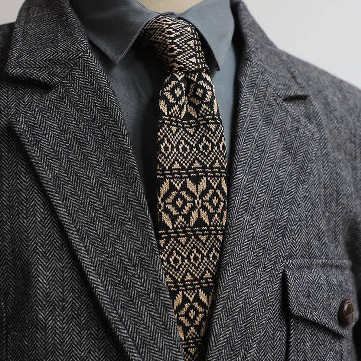 Strickkrawatte für Herren im Vintage-Stil mit britischem Muster