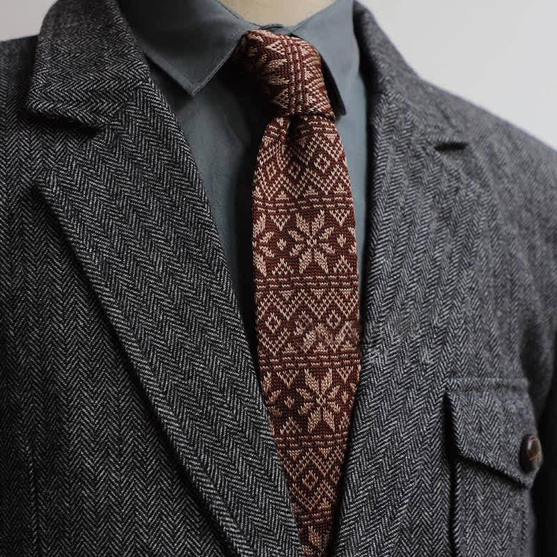 Strickkrawatte für Herren im Vintage-Stil mit britischem Muster