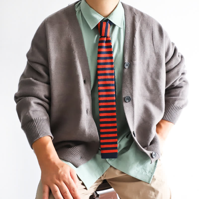 Strickkrawatte für Herren im Vintage-Stil mit britischem Muster