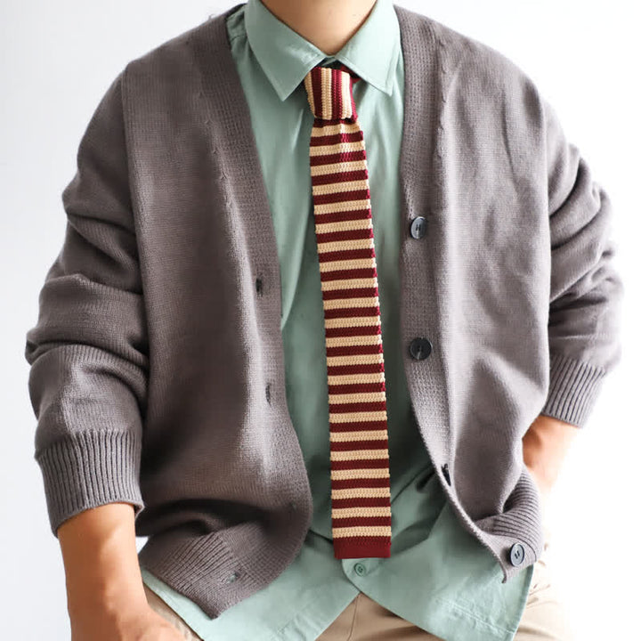 Strickkrawatte für Herren im Vintage-Stil mit britischem Muster