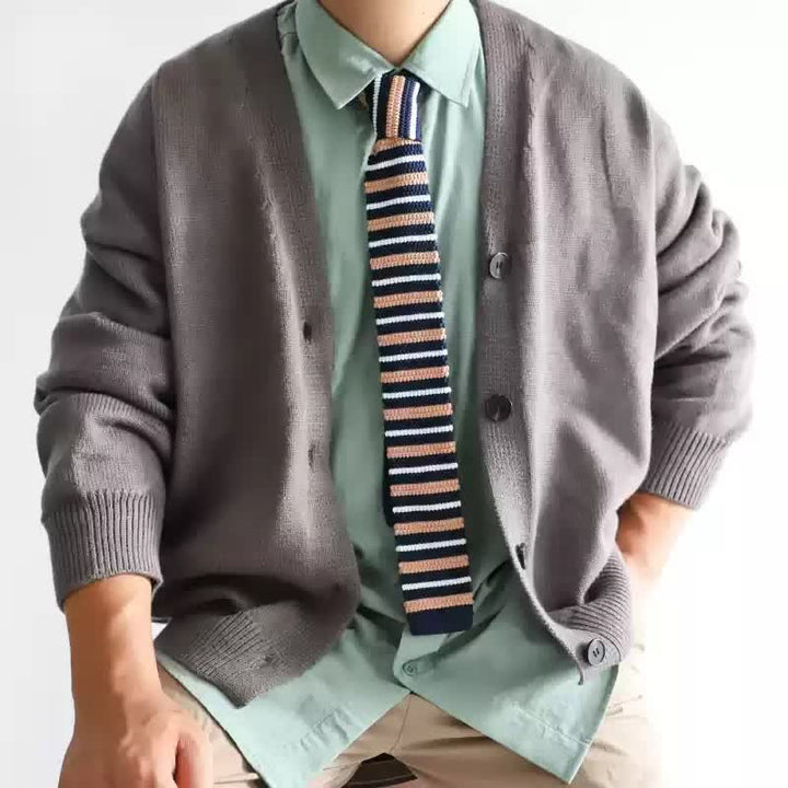 Strickkrawatte für Herren im Vintage-Stil mit britischem Muster