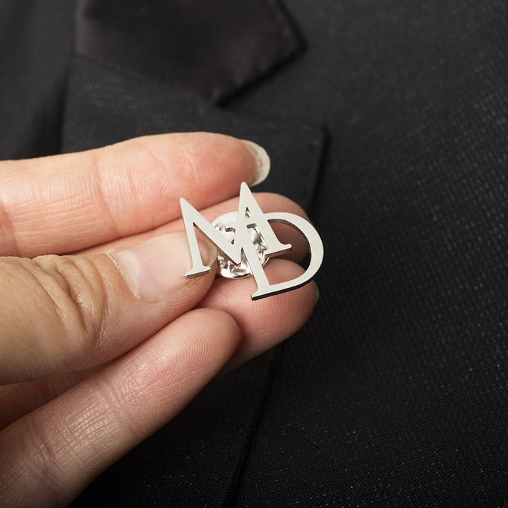 Benutzerdefinierte Initialen Buchstaben Brosche Edelstahl Zubehör