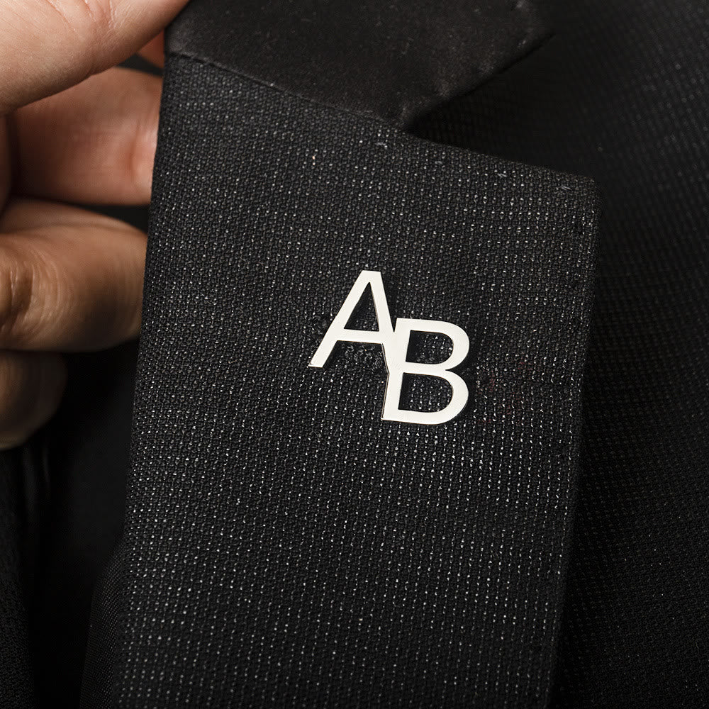 Benutzerdefinierte Initialen Buchstaben Brosche Edelstahl Zubehör