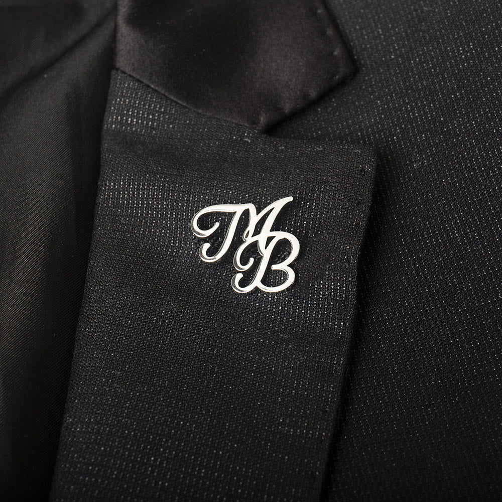 Benutzerdefinierte Initialen Buchstaben Brosche Edelstahl Zubehör