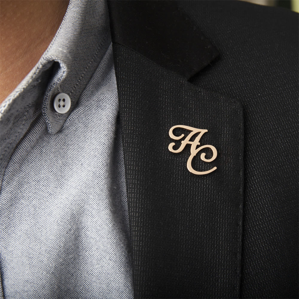 Benutzerdefinierte Initialen Buchstaben Brosche Edelstahl Zubehör