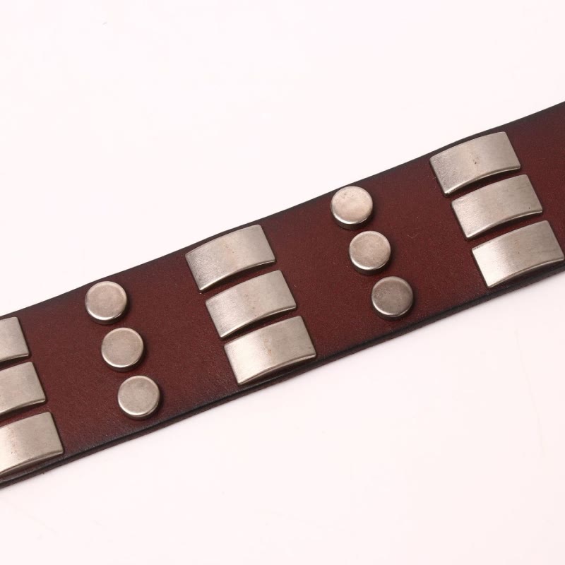 Echtlederbund für Herren Punk Nietengürtel