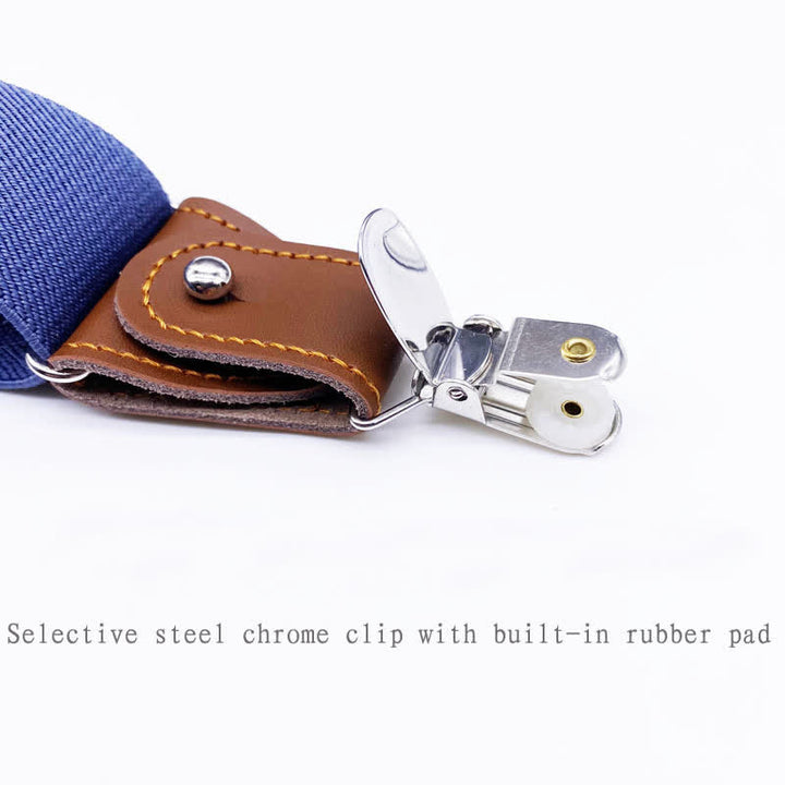 8-teiliges Hosenträgerset in Volltonfarbe mit kombinierbarer Schnalle und verstellbarer Schnalle