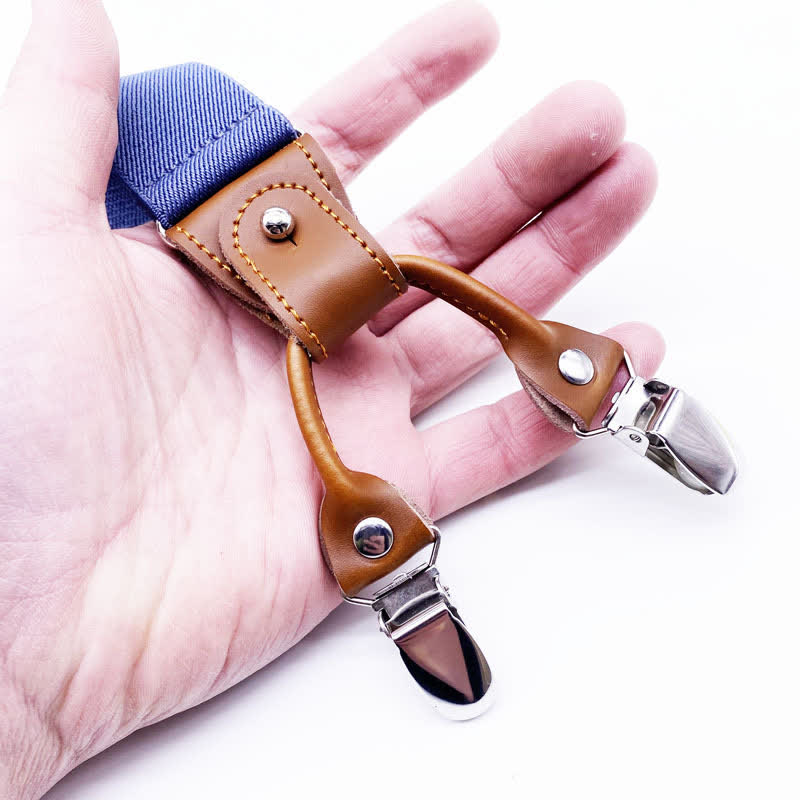 8-teiliges Hosenträgerset in Volltonfarbe mit kombinierbarer Schnalle und verstellbarer Schnalle