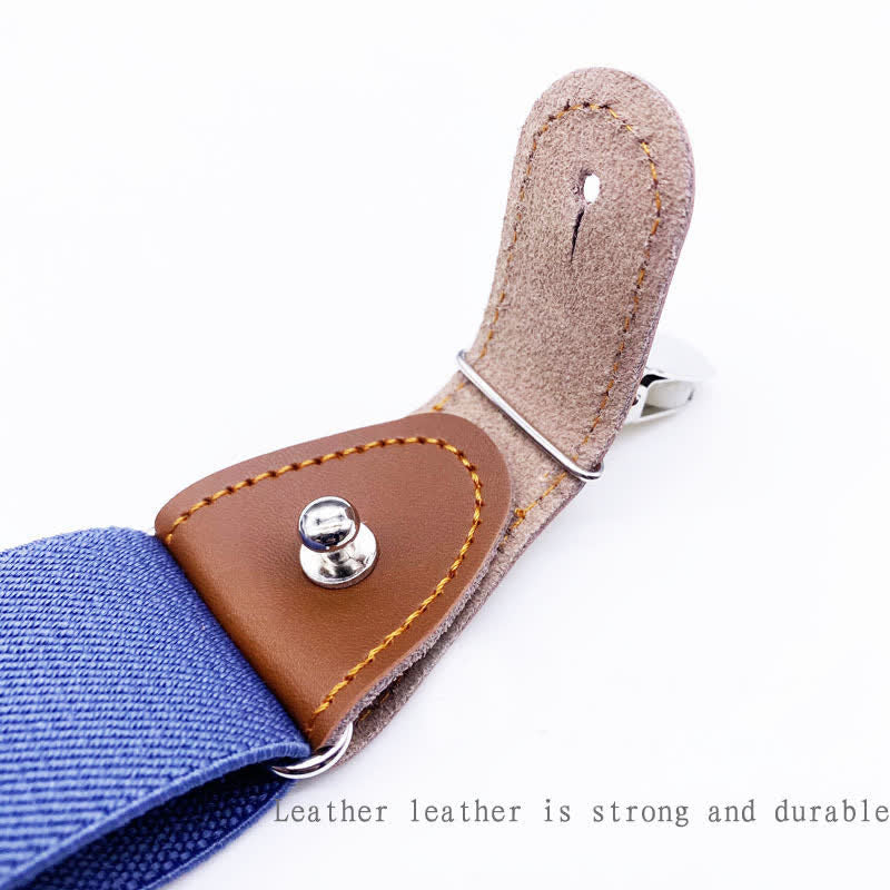 8-teiliges Hosenträgerset in Volltonfarbe mit kombinierbarer Schnalle und verstellbarer Schnalle