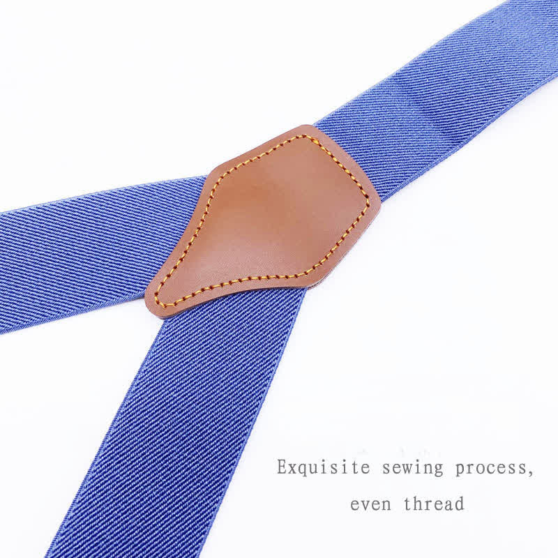 8-teiliges Hosenträgerset in Volltonfarbe mit kombinierbarer Schnalle und verstellbarer Schnalle