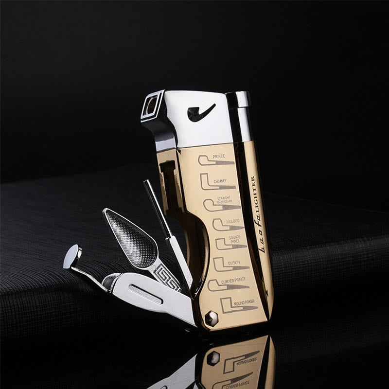 4 in 1 Pfeife Spezialwerkzeuge Oblique Fire Nachfüllbares Butanfeuerzeug