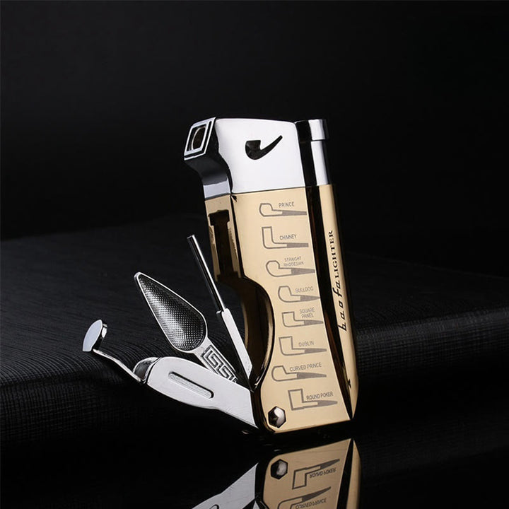 4 in 1 Pfeife Spezialwerkzeuge Oblique Fire Nachfüllbares Butanfeuerzeug