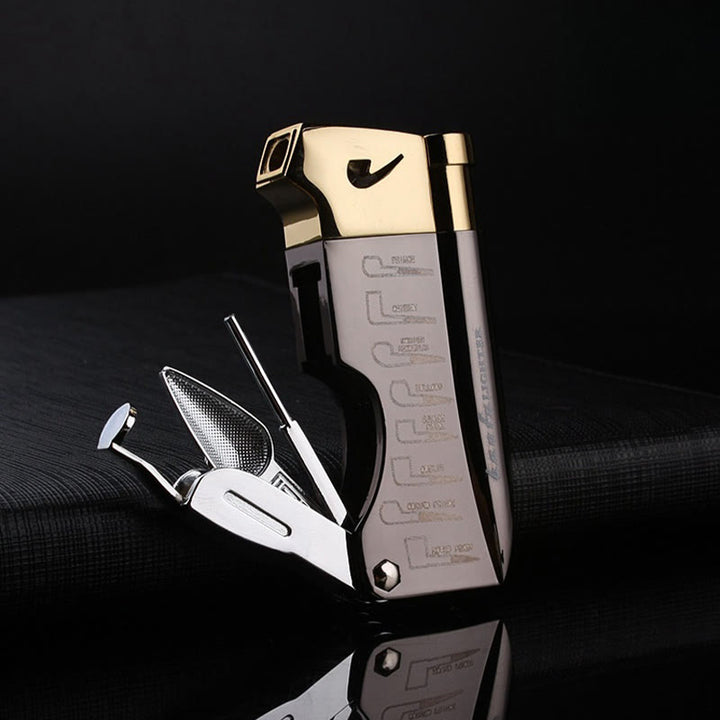 4 in 1 Pfeife Spezialwerkzeuge Oblique Fire Nachfüllbares Butanfeuerzeug