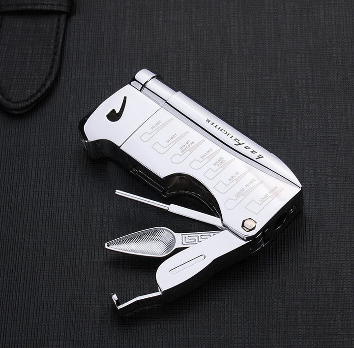 4 in 1 Pfeife Spezialwerkzeuge Oblique Fire Nachfüllbares Butanfeuerzeug