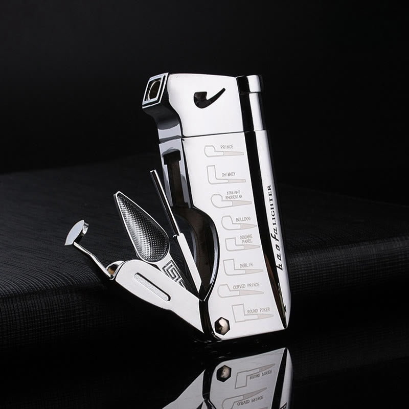 4 in 1 Pfeife Spezialwerkzeuge Oblique Fire Nachfüllbares Butanfeuerzeug