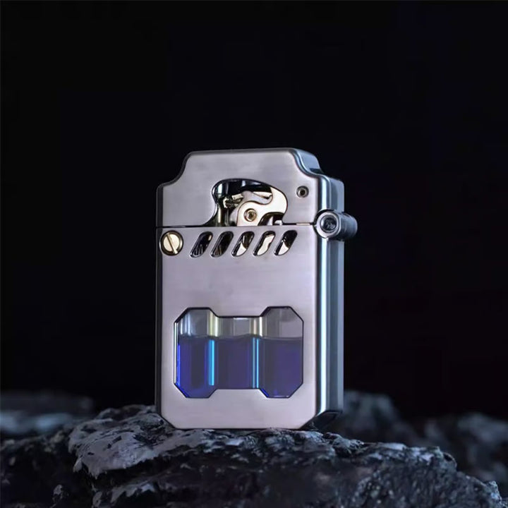 Retro Transparent Öl Tank Kipphebel Zündung Nachfüllbar Kerosin Feuerzeug