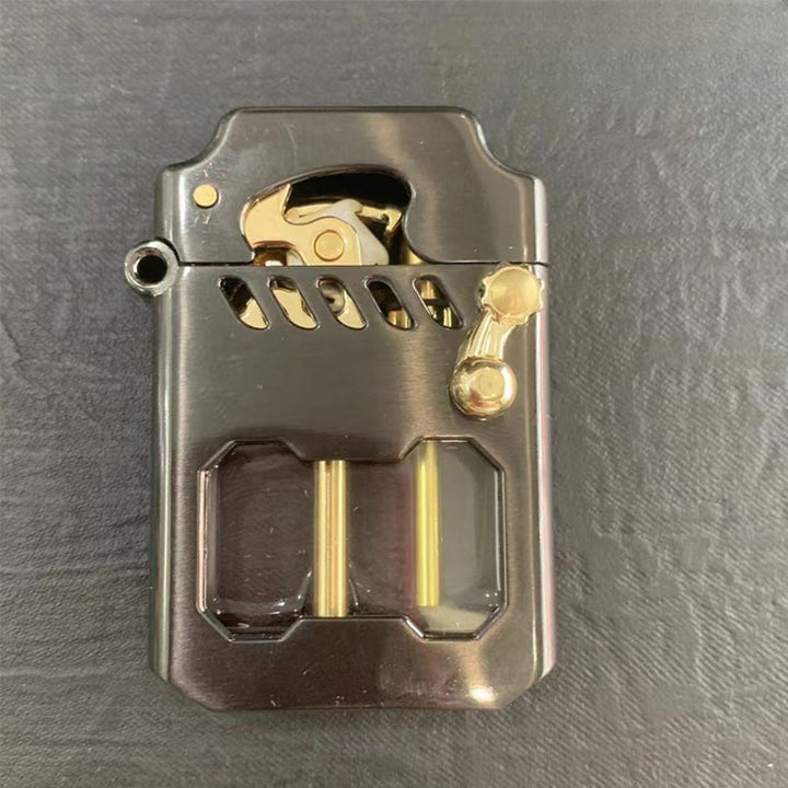 Retro Transparent Öl Tank Kipphebel Zündung Nachfüllbar Kerosin Feuerzeug