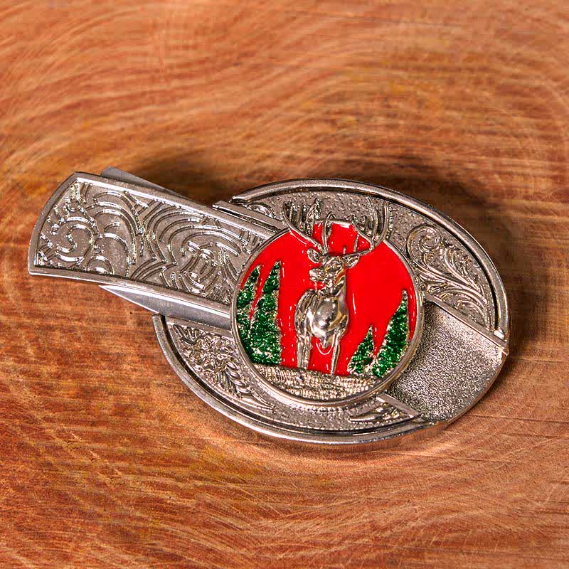 DIY-Ledergürtel für Herren mit verstecktem Klappmesser in Bergelch-Optik (Vorverkauf)