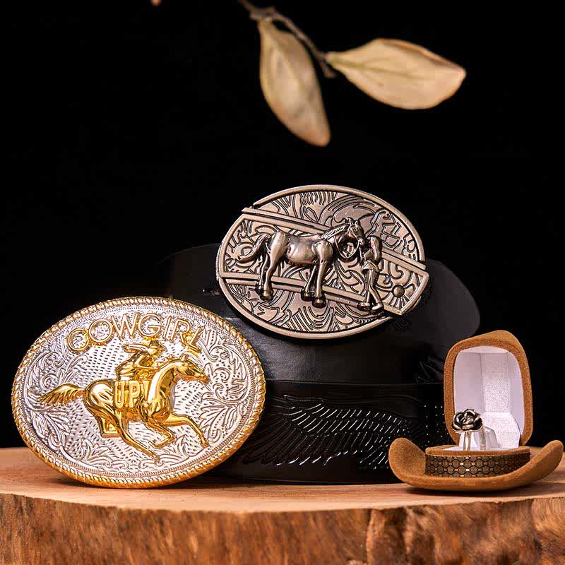 DIY Western Cowgirl verstecktes Messer Gürtelschnalle Twist Rose Ring Bundle Set