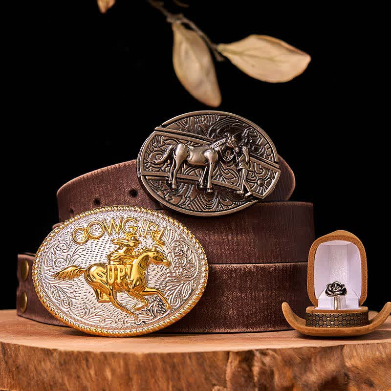 DIY Western Cowgirl verstecktes Messer Gürtelschnalle Twist Rose Ring Bundle Set