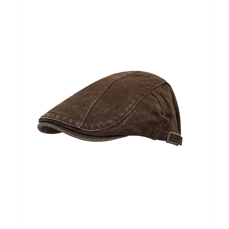 Amerikanische Retro Newsboy-Baskenmütze aus gewaschener Denim-Baumwolle