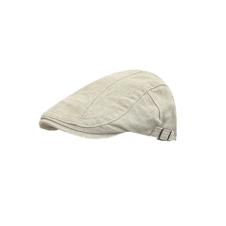 Amerikanische Retro Newsboy-Baskenmütze aus gewaschener Denim-Baumwolle