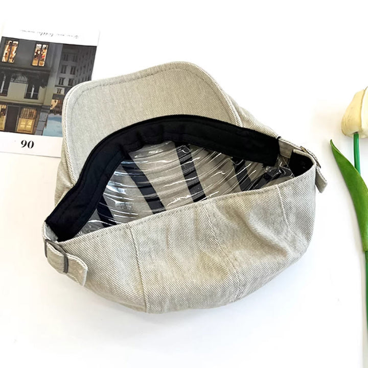 Amerikanische Retro Newsboy-Baskenmütze aus gewaschener Denim-Baumwolle