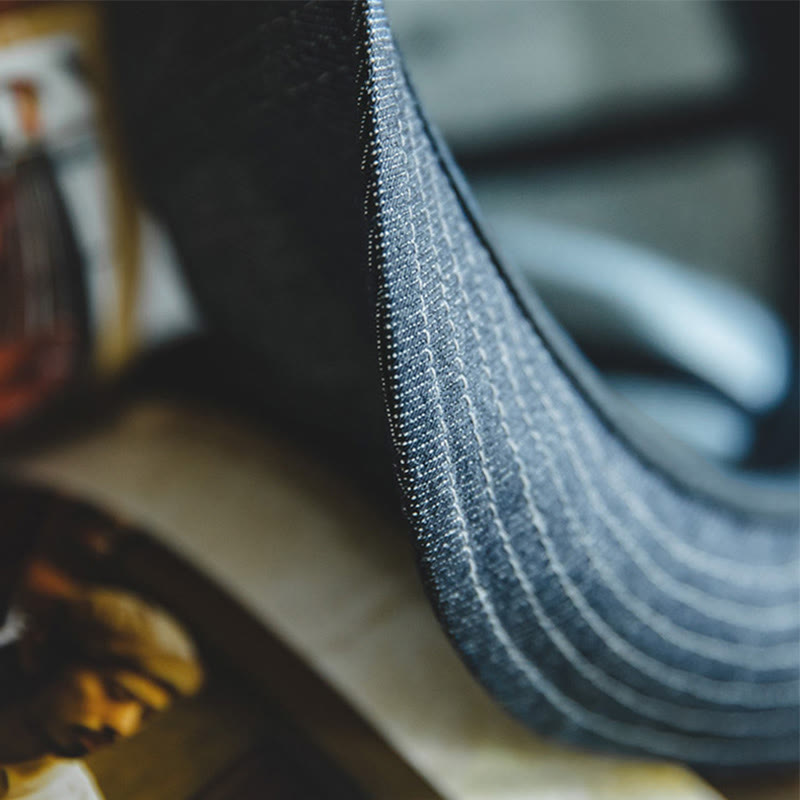 Lässige, achteckige Newsboy-Baskenmütze aus Denim mit kurzer Krempe für Herren - image 5