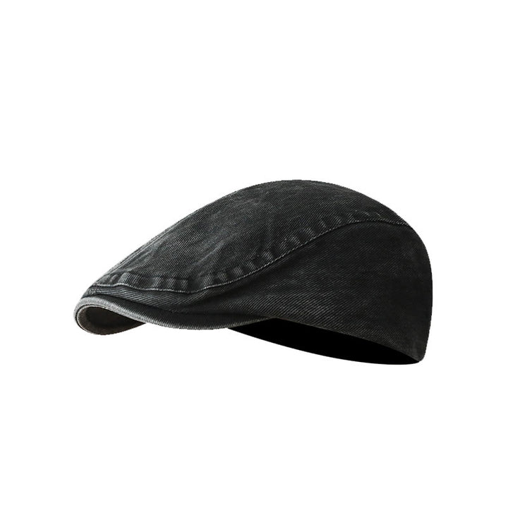 Modische, gewaschene Denim-Newsboy-Schiebermütze, Baskenmütze