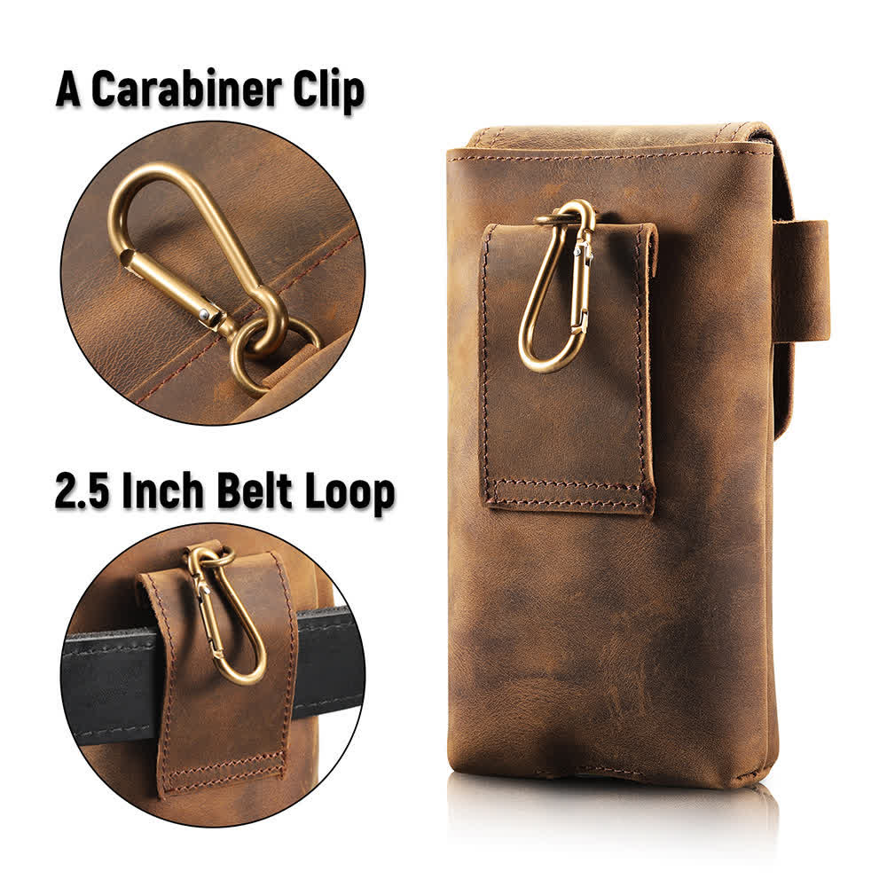 Multifunktions-Magnet-Gürteltasche aus Leder für Handys