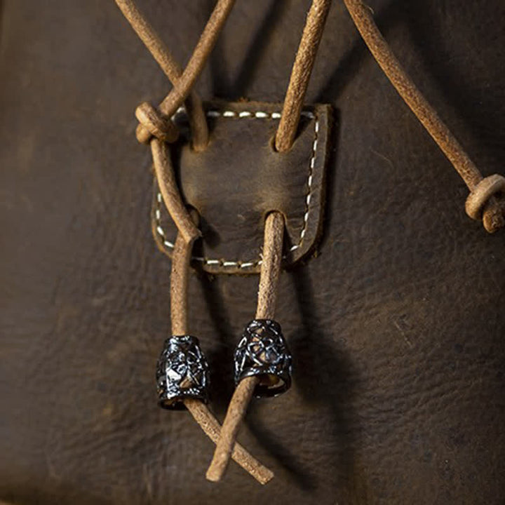 Kleine Geldbörse im indischen Stil mit Kordelzug, Gürteltasche aus Crazy Horse-Leder