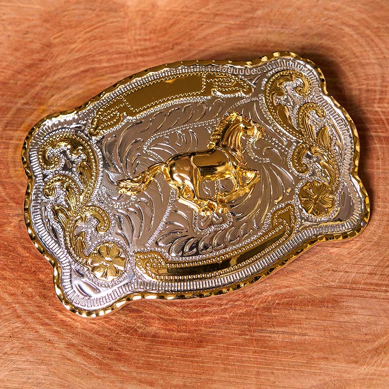 Gold Running Horse DIY Western Cowboy Schnalle Ledergürtel - image 2