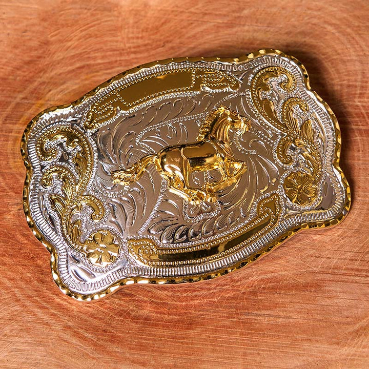 Gold Running Horse DIY Western Cowboy Schnalle Ledergürtel - image 2
