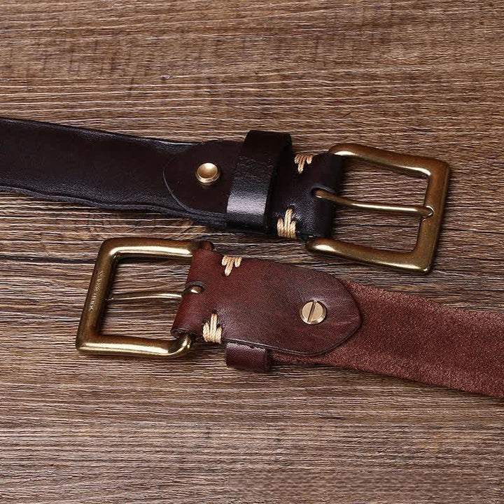 Geflochtener handgewebter Ledergürtel ohne Löcher