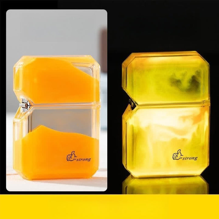 Cooles, fluoreszierendes, nachfüllbares Butanfeuerzeug mit Treibsand