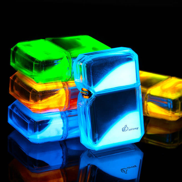 Cooles, fluoreszierendes, nachfüllbares Butanfeuerzeug mit Treibsand