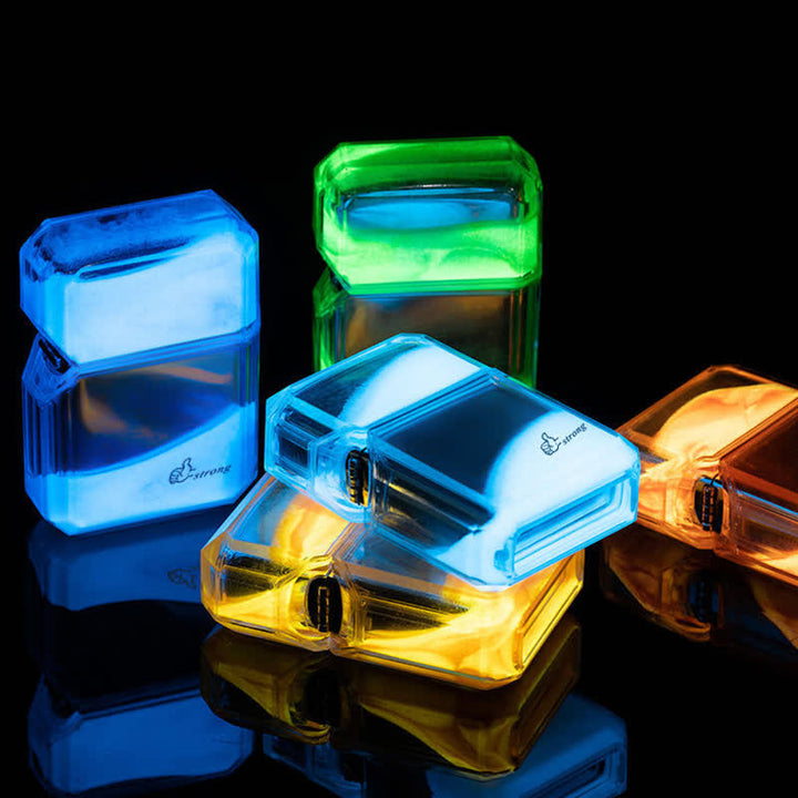Cooles, fluoreszierendes, nachfüllbares Butanfeuerzeug mit Treibsand