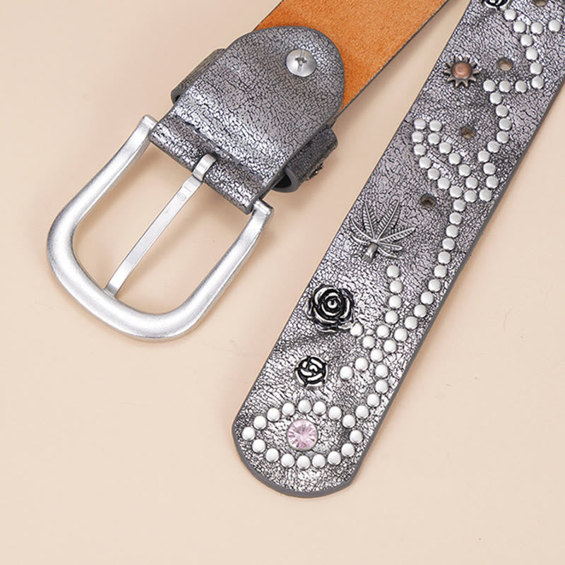 Damen Westerngürtel mit Cowgirl-Nieten und Dornschließe