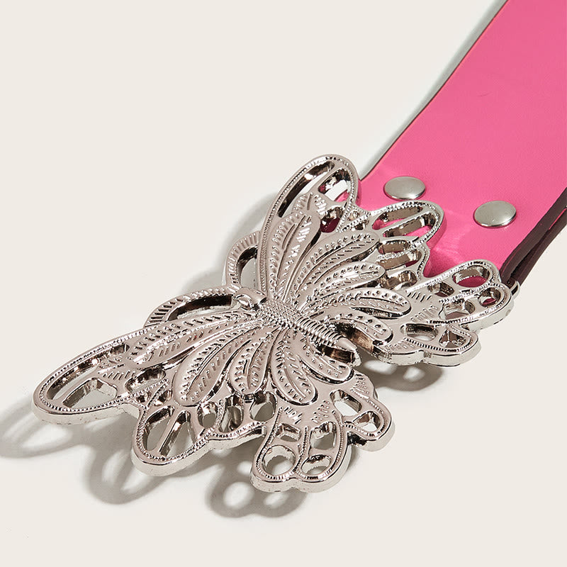 Damen Western Cowgirl Ledergürtel mit Schmetterlingsschnalle