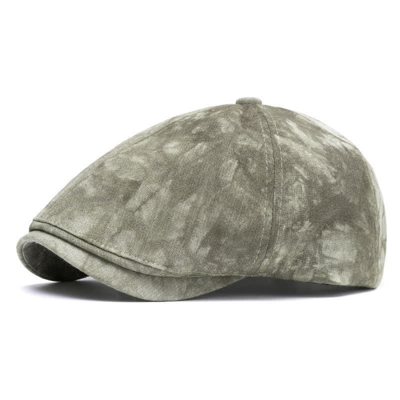 Stilvolle Baskenmütze aus Baumwolle mit Batikmuster für den Frühling