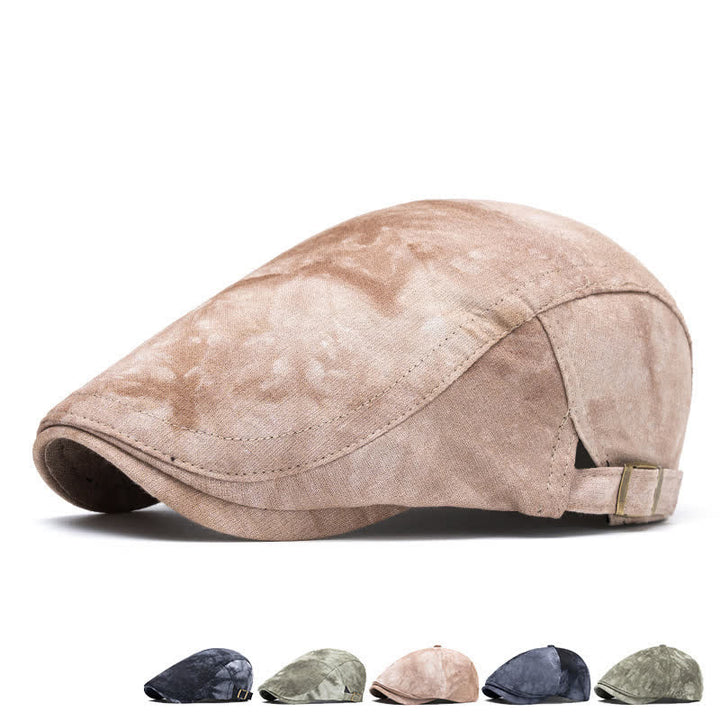 Stilvolle Baskenmütze aus Baumwolle mit Batikmuster für den Frühling