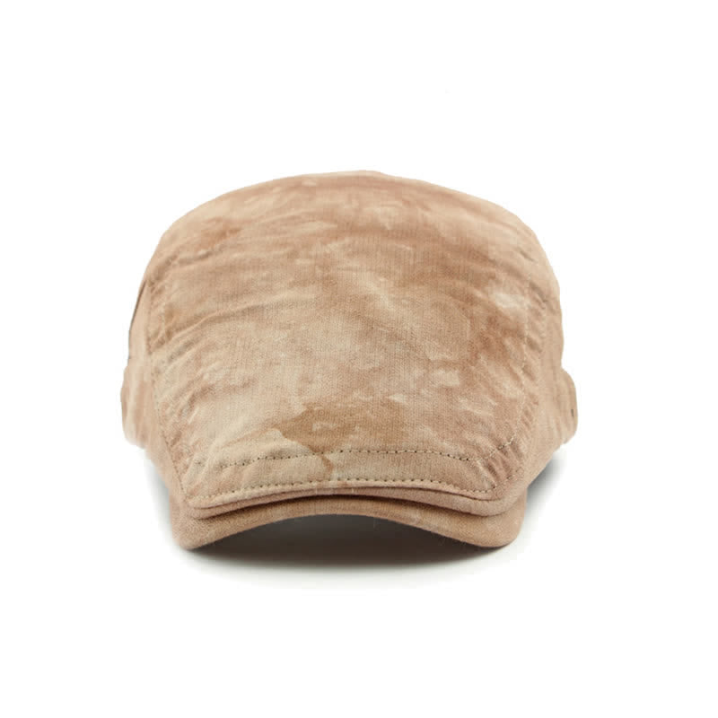 Baskenmütze aus Baumwolle im Vintage-Stil mit Batikmuster