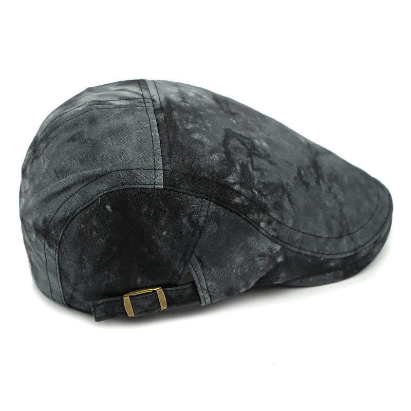 Baskenmütze aus Baumwolle im Vintage-Stil mit Batikmuster