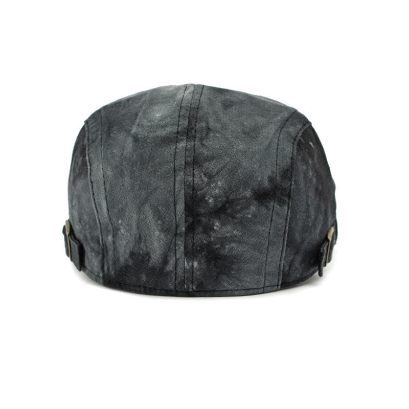 Baskenmütze aus Baumwolle im Vintage-Stil mit Batikmuster