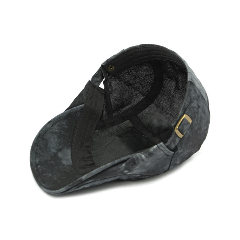 Baskenmütze aus Baumwolle im Vintage-Stil mit Batikmuster