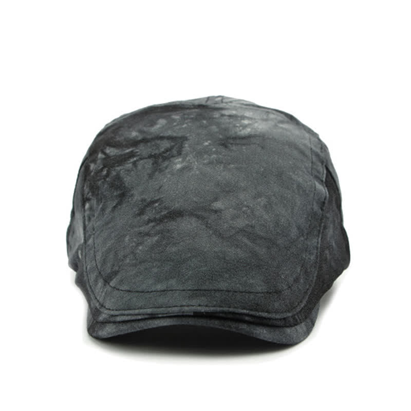 Baskenmütze aus Baumwolle im Vintage-Stil mit Batikmuster