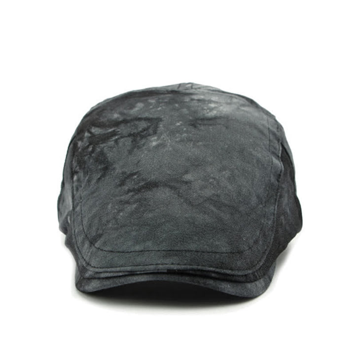 Baskenmütze aus Baumwolle im Vintage-Stil mit Batikmuster