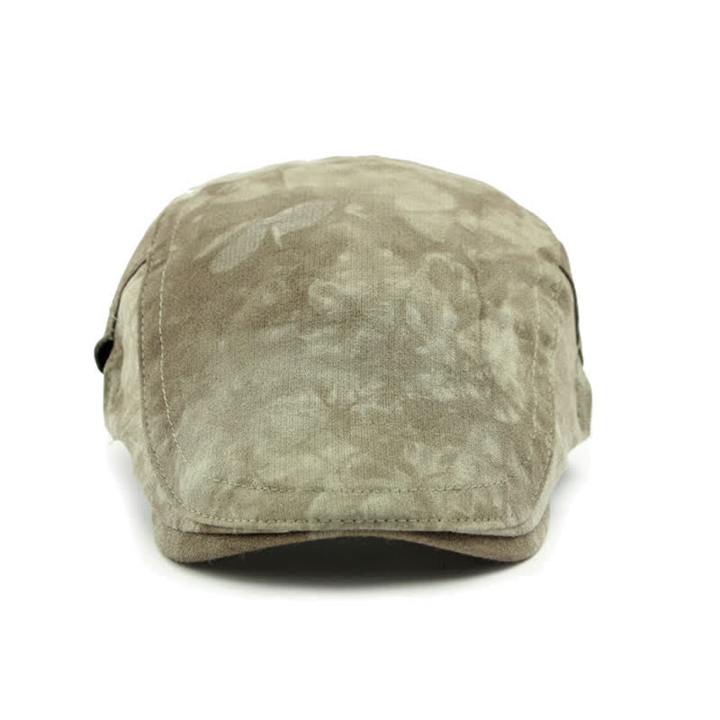 Baskenmütze aus Baumwolle im Vintage-Stil mit Batikmuster