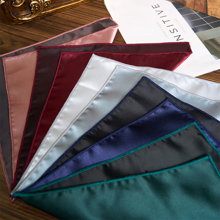 Herren-Set aus Satin mit Fliege und Einstecktuch und glänzendem Strass