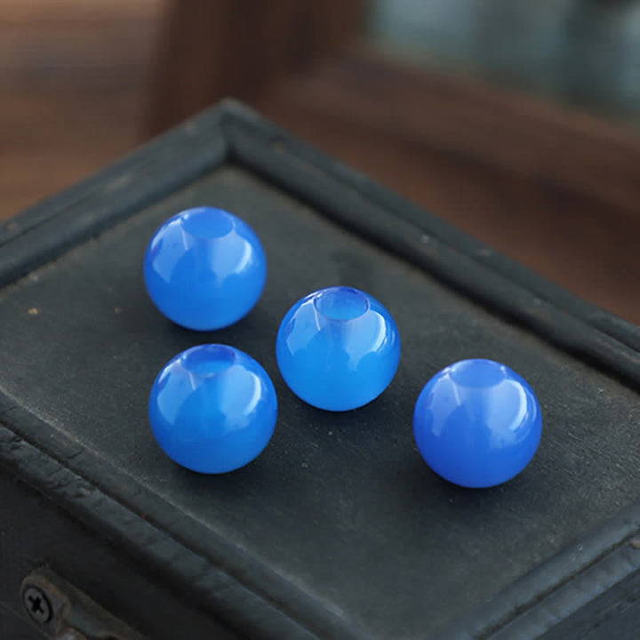 Handgemachte schlichte Bolokrawatte mit blauem runden Achat-Anhänger